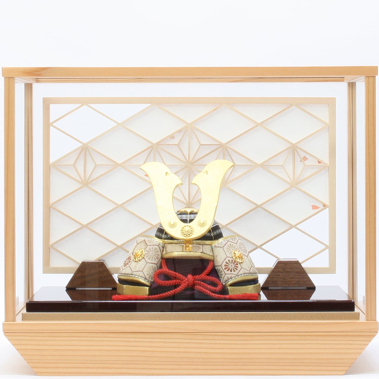 五月人形 コンパクト おしゃれ モダン インテリア  こだわり 木目込みかぶと　ケース飾り　正絹博多織　黒