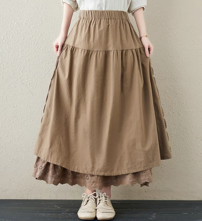 スカート、レディース、 ゆったり、春夏