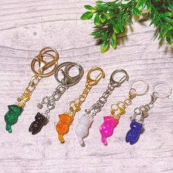 【全11色】猫キーホルダー　選べるカラー　推しカラー　推し活 1枚目の画像