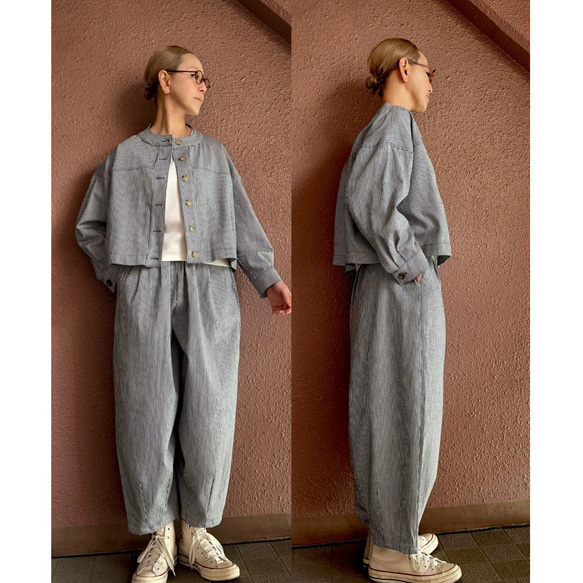 RATA❤️選擇你的長度❤️穿上它即可獲得時尚精緻的輪廓❤️寬鬆版型❤️柔軟的日本山核桃牛仔布 第6張的照片