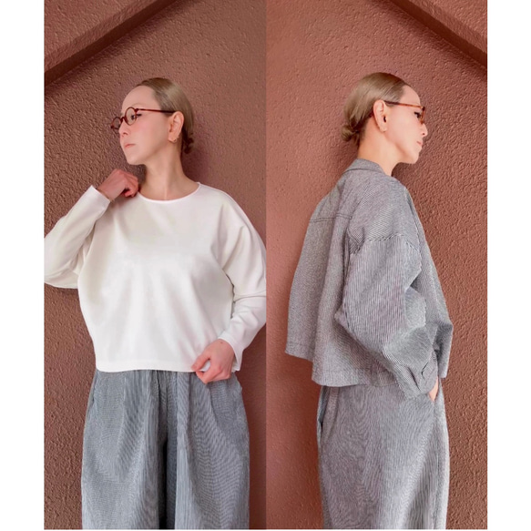 RATA❤️選擇你的長度❤️穿上它即可獲得時尚精緻的輪廓❤️寬鬆版型❤️柔軟的日本山核桃牛仔布 第10張的照片