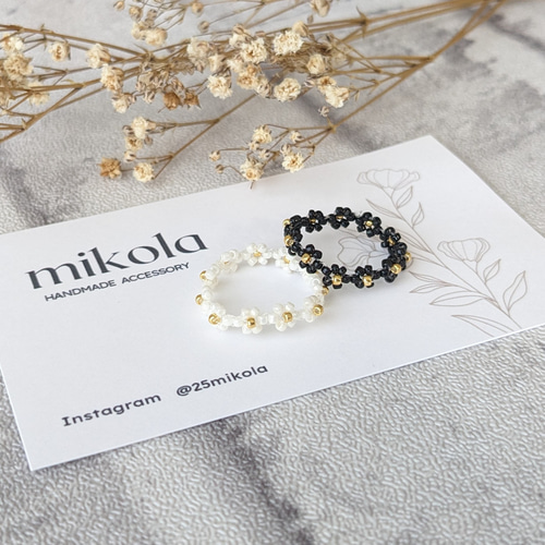 no.693 ビーズの指輪 ビーズリング ハンドメイド No.⑪―2 ビーズリング