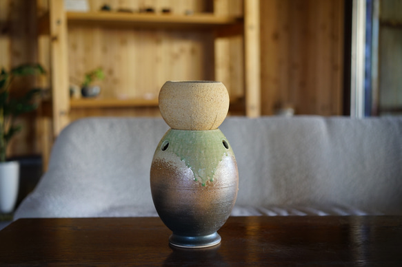 室内用] 信楽焼 陶製 水琴窟「小丸陶琴（ビードロ）」 その他