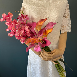 ウェディングカラーブーケ（ブートニア付） 楽天市場】ウエディングブーケ/ブライダルブーケ/カラークラッチ