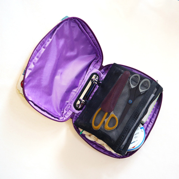 【裁断済みキット】インポートゴブランのソーイングケース◆2色から◆A5対応 8枚目の画像