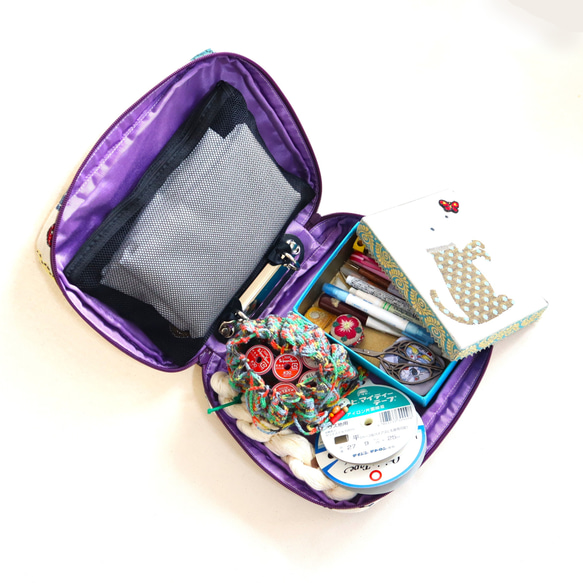 【裁断済みキット】インポートゴブランのソーイングケース◆2色から◆A5対応 9枚目の画像