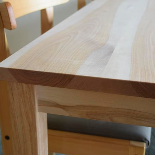 国産無垢材○カバ桜 棚付きダイニングテーブル W180 ダイニング