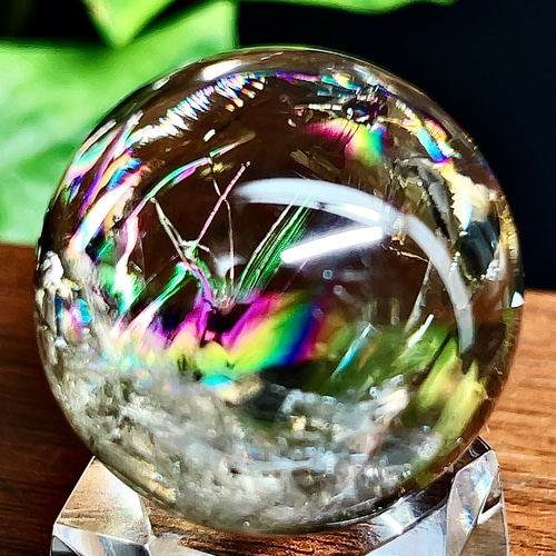 スモーキークォーツ 水晶 丸玉 アイリスクォーツ スフィア 【超美品