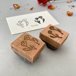 気まぐれ出品・2本のお花（ひとつ）【消しゴムはんこ】 5枚目の画像