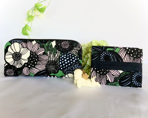 かわいい布で作った長財布 軽量なのに大容量！レトロフラワー 長