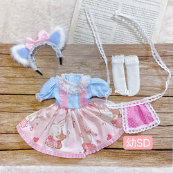 JANAYA ハンドメイド 幼SD 服 カーキ色森ガールワンピース 3点
