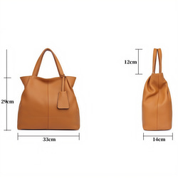 優雅な気質！•カーキ|黒|カラメル|ワインレッド|4色•3WAY•厚手な天然軟めな牛革ハンドバッグ•牛革ショルダーバッグ 15枚目の画像