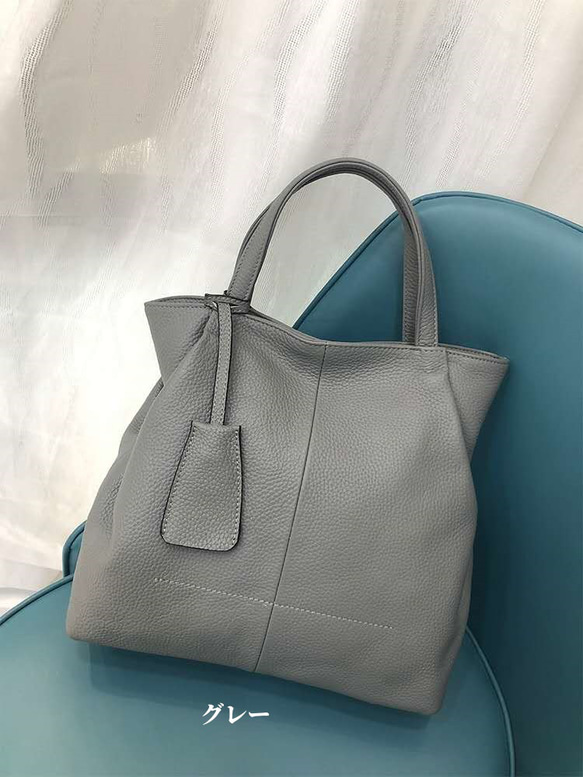 優雅な気質！•カーキ|黒|カラメル|ワインレッド|4色•3WAY•厚手な天然軟めな牛革ハンドバッグ•牛革ショルダーバッグ 11枚目の画像