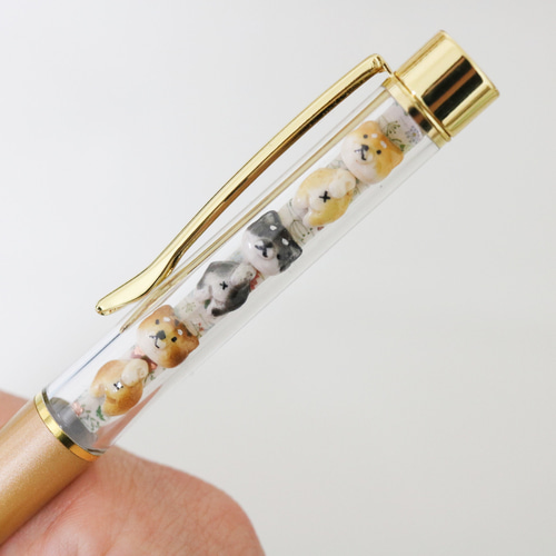 カスタムボールペン«No.627»グレー 黒柴 犬 キラキラ カスタムボールペン«No.627»グレー 黒柴 犬 キラキラ