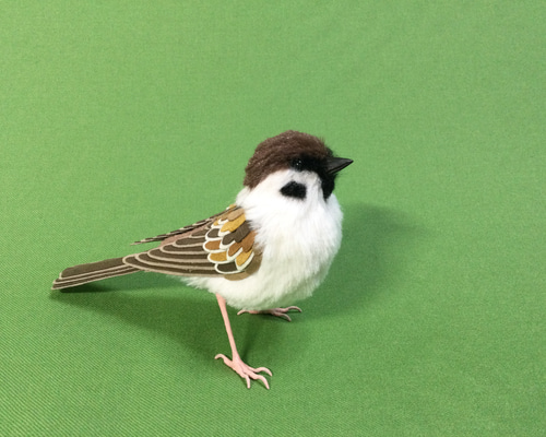 スズメ レジンヘアゴム 身近な野鳥 可愛いスズメB 最高の癒しが