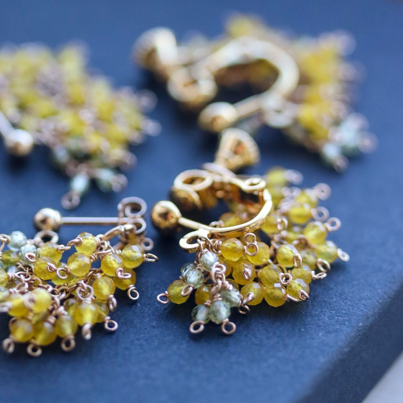 ‐ Mimosa -【ミモザ】 ピアス イヤリング 14kgf 春のお花　受注販売