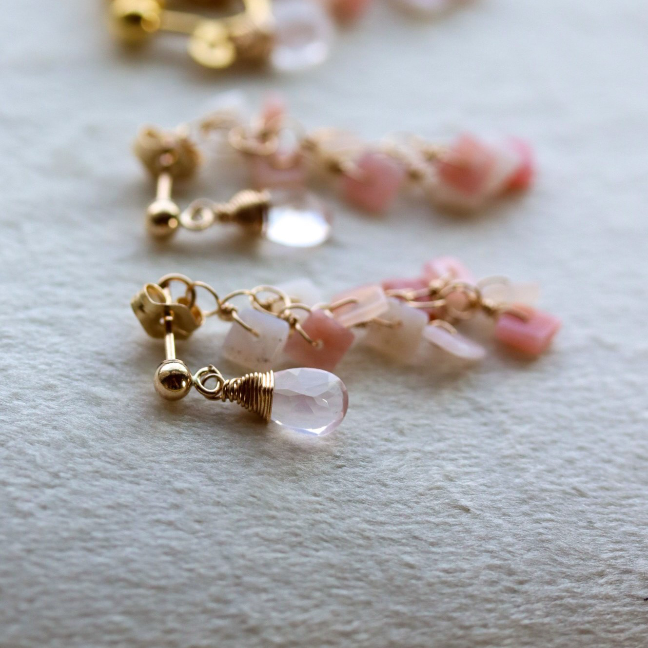 ‐ Sakura -【サクラ】桜 花びら揺れる ピアス イヤリング 14kgf 春のお花　受注販売