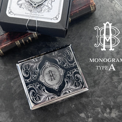 【名入れ】イニシャルモノグラム彫刻マルチケース 3枚目の画像