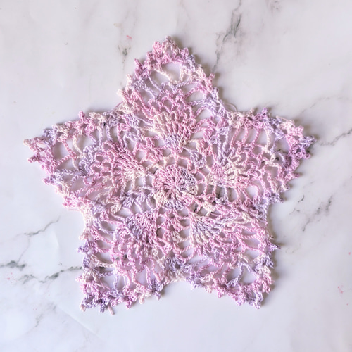暮らしを彩る桜型レースドイリーコースター かぎ針編み 手編み