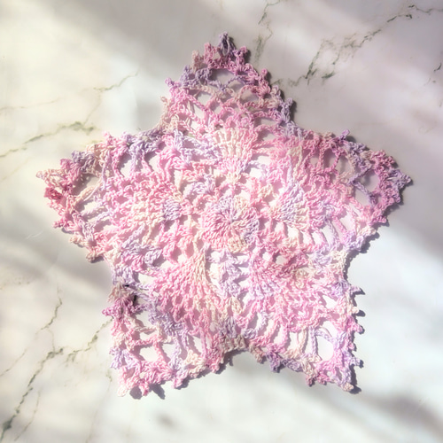 暮らしを彩る桜型レースドイリーコースター かぎ針編み 手編み