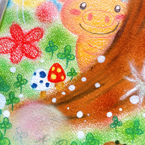 rainbow snake ハンドメイドパステル画　絵画アート原画 rainbow snake ハンドメイドパステル画 絵画アート原画 rainbow snake