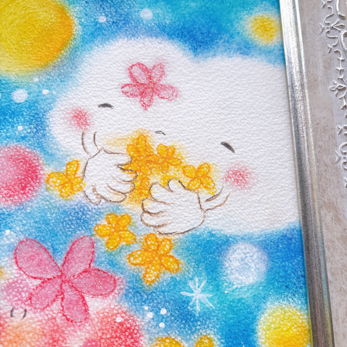 一点物原画 【みんな一緒が楽しくて嬉しい】パステル画