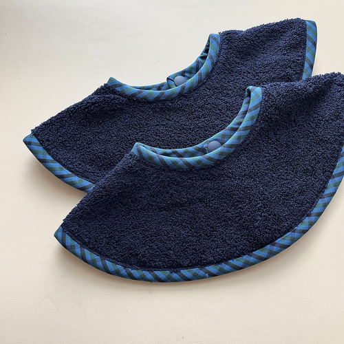 青ファミリア風チェック・ネイビー】タオルスタイ サークルスタイ 出産