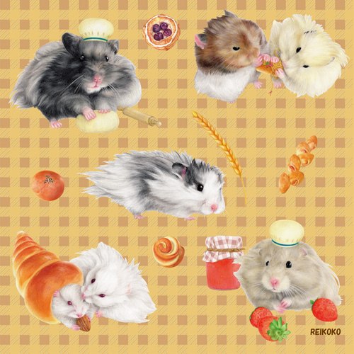 ハムスターのメモ帳（Hamster and Bread） メモ帳 REIKOKO 通販