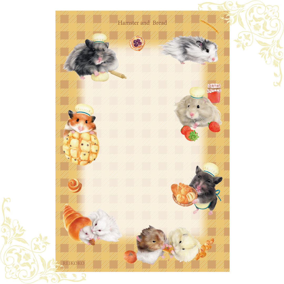 ハムスターのメモ帳（Hamster and Bread） メモ帳 REIKOKO 通販