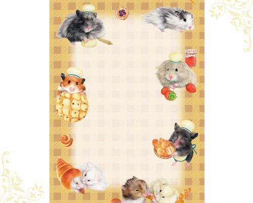 ハムスターのメモ帳（Hamster and Bread） メモ帳 REIKOKO 通販