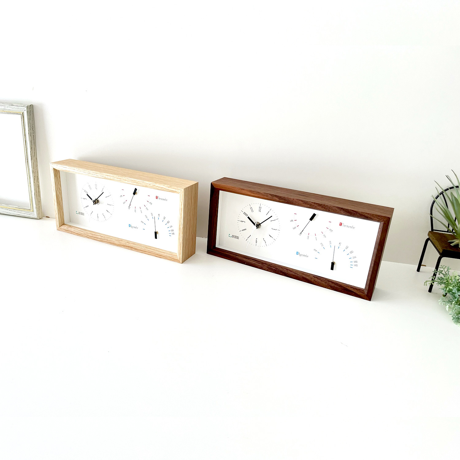 KATOMOKU サーモクロック 温湿度計 オーク km-152OA