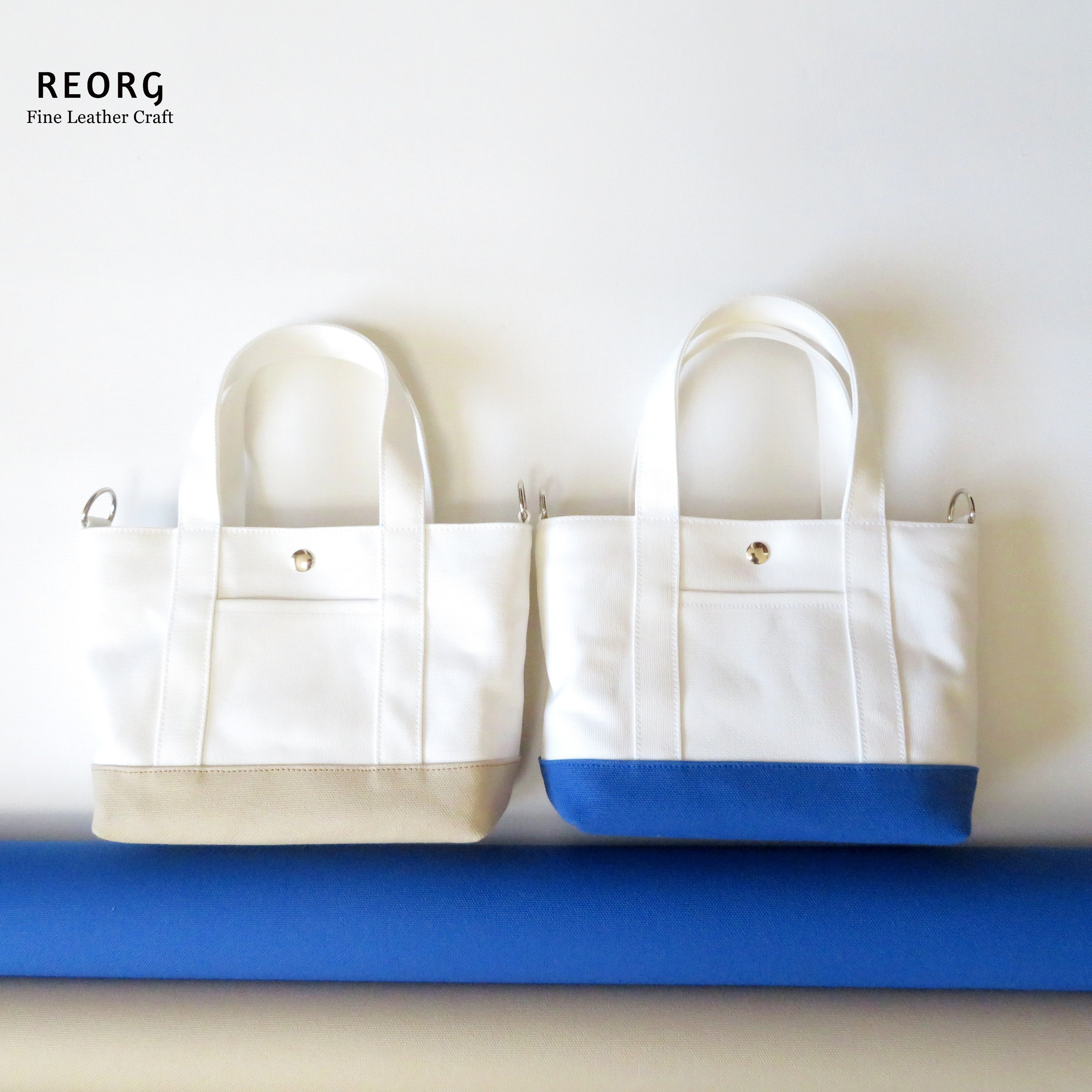 タフで美しい。2トーン帆布の２Wayミニトートバッグ