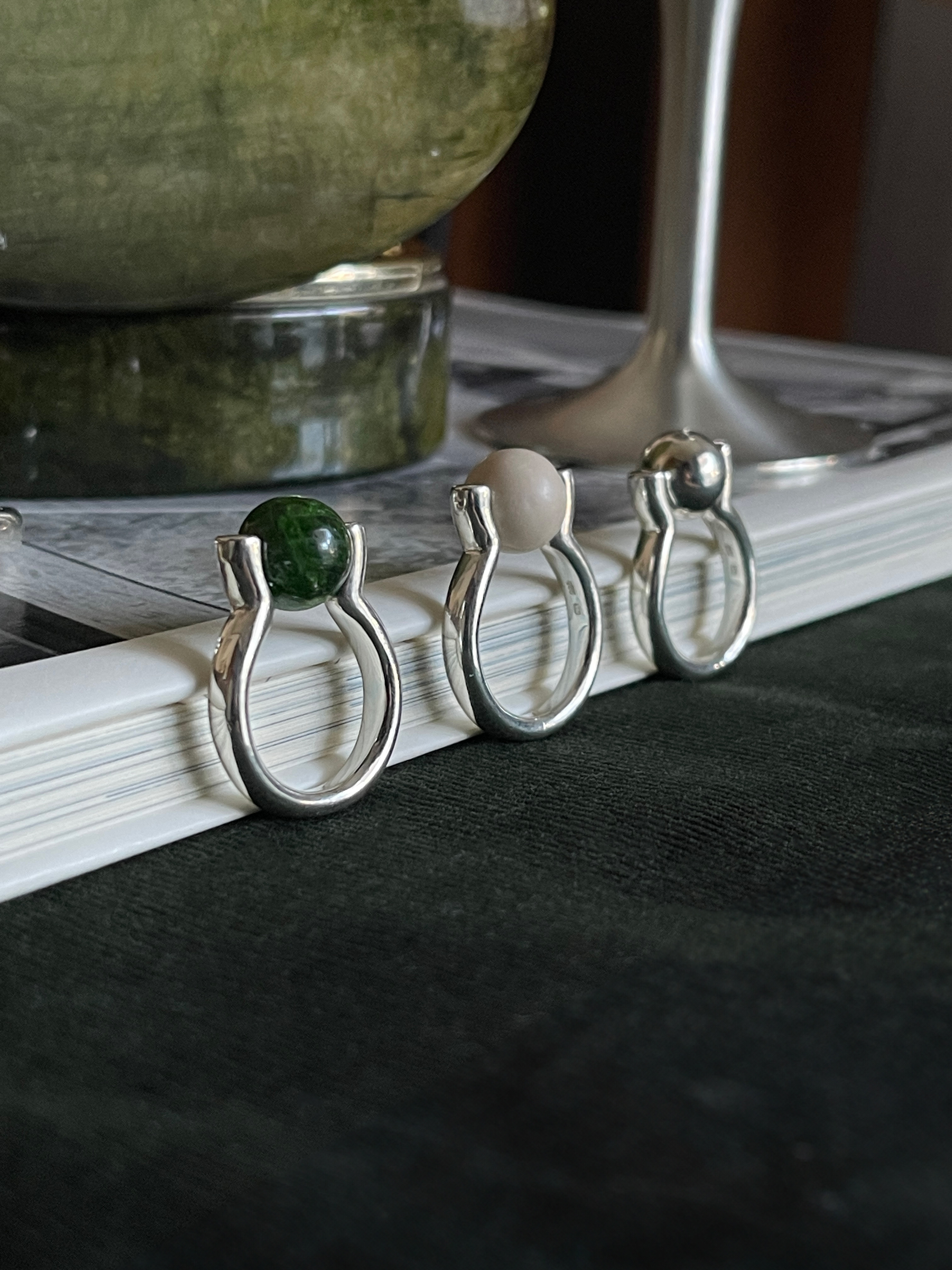 Sphere gemstone ring [S] (Silver925)