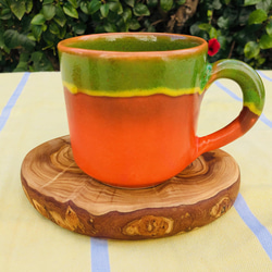 オリーブの木　厚みがあり存在感抜群のテーブルアイテム　輪切りLL　最大幅約18~20cm 5枚目の画像