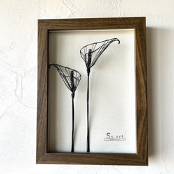 絵画　手作り額縁つき 海外土産 マット付き絵画 マット付き絵画にサイズぴったりの