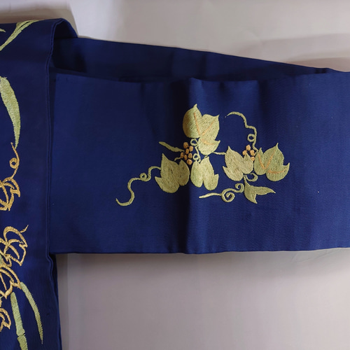 名古屋帯】刺繍帯 にわとりと植物のアンティーク帯 和装小物（帯・半襟