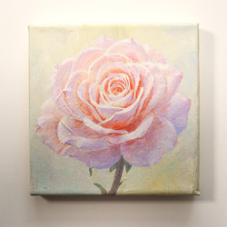 アクリル画　Warm flowers 確認用 原画 バラ ブルーム 18㎝角 アクリル画 手描き テクスチャ