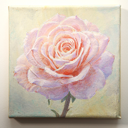 ピンクの薔薇　油絵　原画　手描き ピンクの薔薇 油絵 原画 手描き - メルカリ