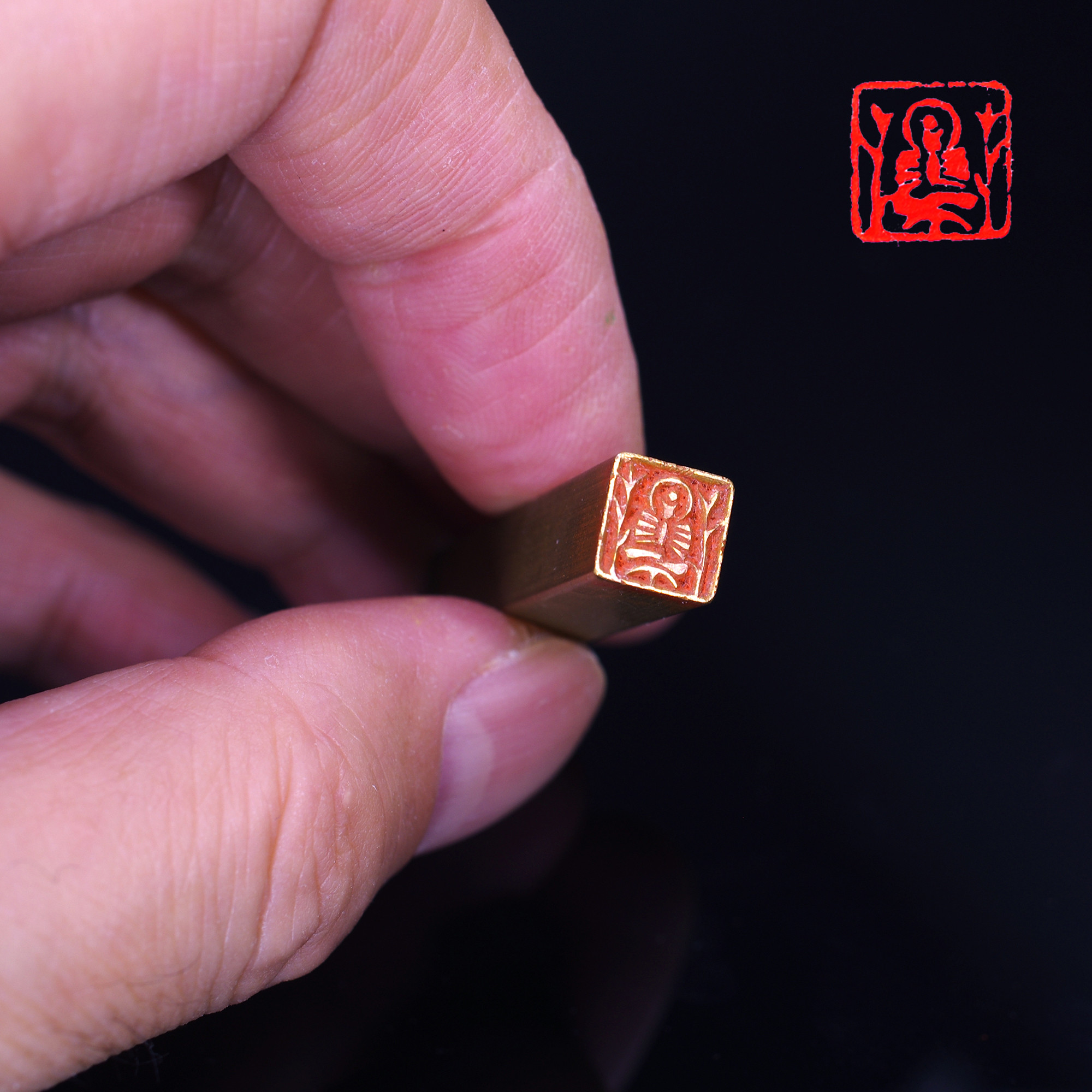 特小の印 銅印【仏像】篆刻 遊印 落款印 引首印 手作り印 博悦堂Z239