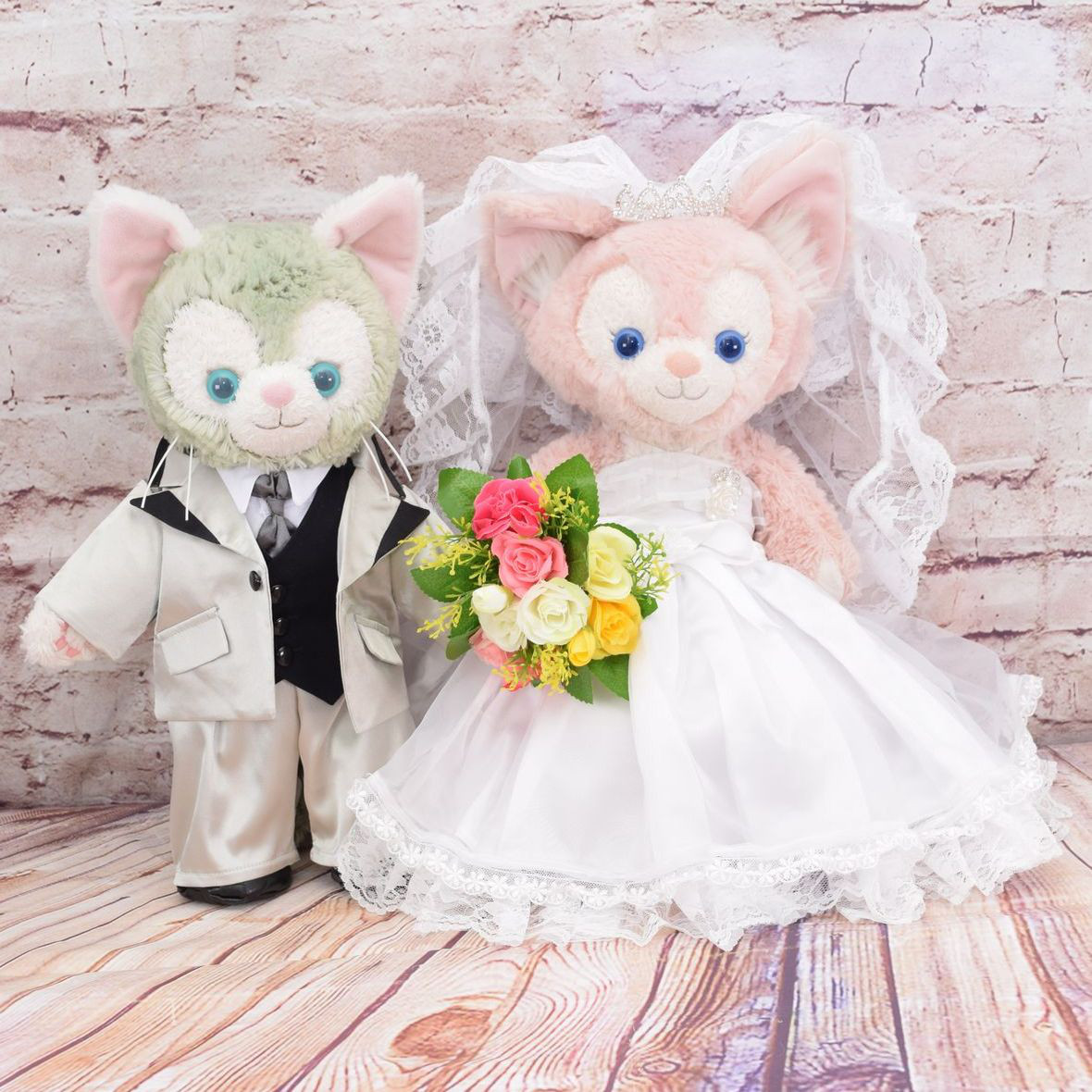ジェラトーニ＆リーナベル 着せ替え コスチューム ウエディングドレス＆タキシード No.1 本体無 Sサイズ用 送料無料
