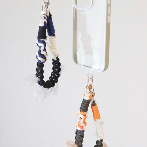 カラーオーダー】パラコード ハンドストラップ フリル スマホ