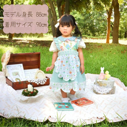 受注製作 size80cm～140cm 彩りワンピꕤ パッチワークエプロンワンピース yukiemon 2枚目の画像