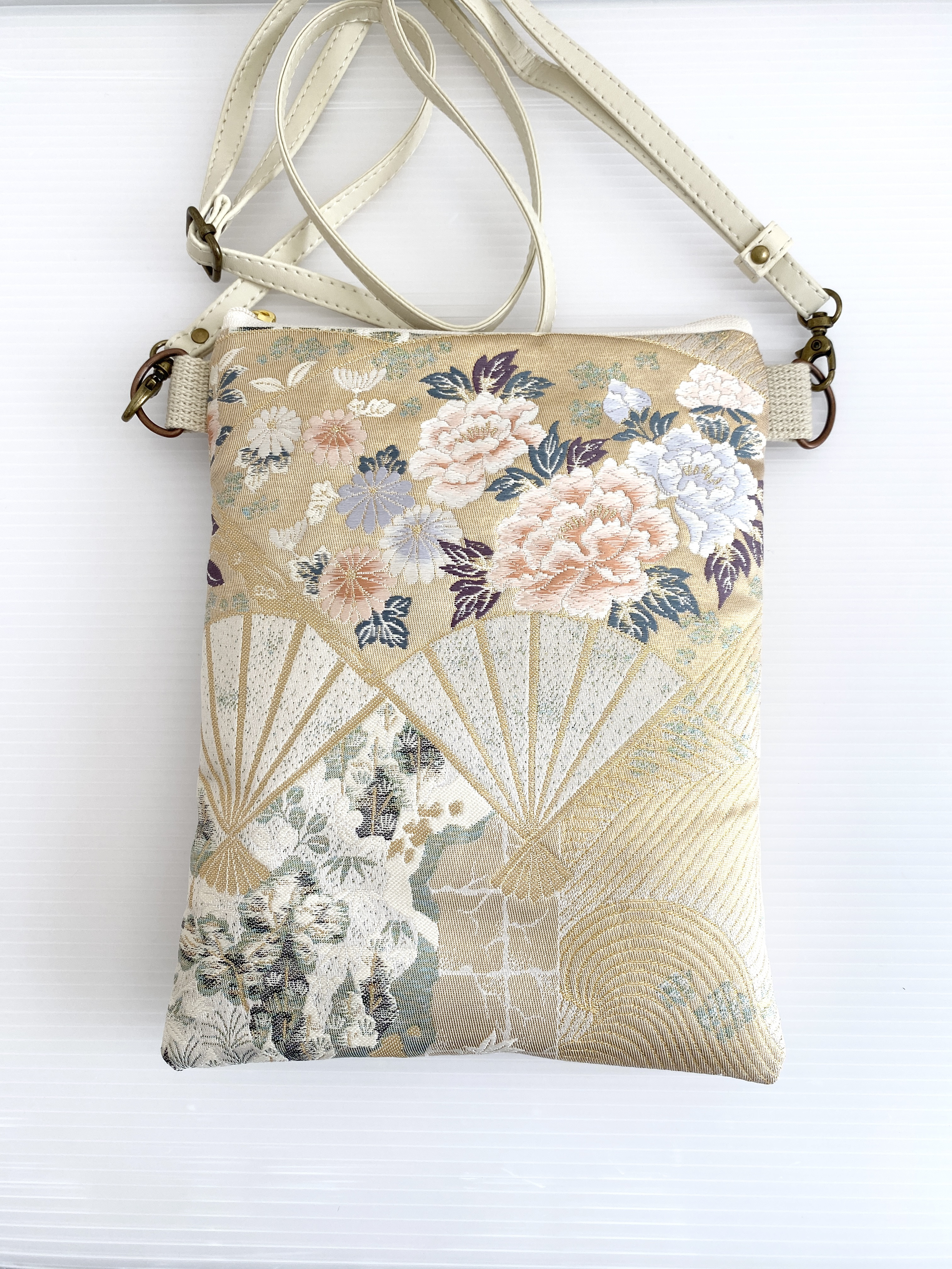 大人可愛いサコッシュバッグ帯リメイクサコッシュバッグ スマホショルダー スマホバッグ  帯リメイクバッグNO.2838