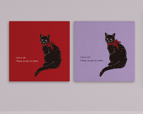 絵画。原画☆キャンバスF6【黒猫はプレゼントを持って花が咲く日を迎えに行く】 Amazon.co.jp: 花 黒猫 ネコ柄 猫柄 キャンバス絵画 アートパネル