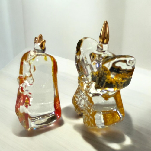 素敵なクリスタルのお雛様 初節句 瑠璃（立雛）日本製 ガラス 置物