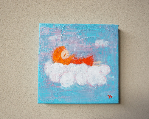 ふわふわ】＃原画＃イラスト＃ヒーリングアート＃キャンバス＃癒し＃雲