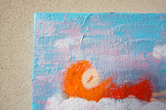 【ふわふわ】＃原画＃イラスト＃ヒーリングアート＃キャンバス＃癒し＃雲＃子供#幸せ＃あたたかい 5枚目の画像