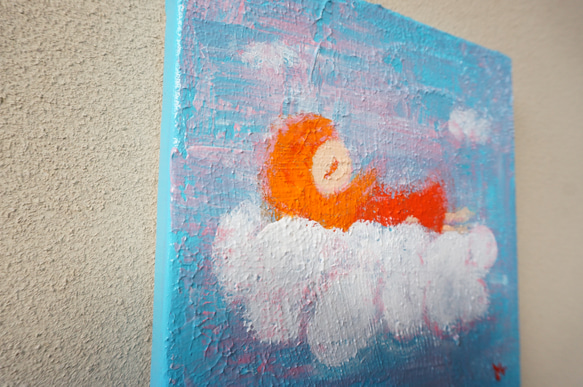 【ふわふわ】＃原画＃イラスト＃ヒーリングアート＃キャンバス＃癒し＃雲＃子供#幸せ＃あたたかい 3枚目の画像