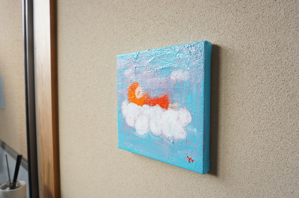 【ふわふわ】＃原画＃イラスト＃ヒーリングアート＃キャンバス＃癒し＃雲＃子供#幸せ＃あたたかい 4枚目の画像