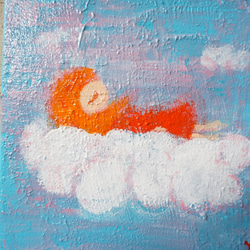 【ふわふわ】＃原画＃イラスト＃ヒーリングアート＃キャンバス＃癒し＃雲＃子供#幸せ＃あたたかい 2枚目の画像